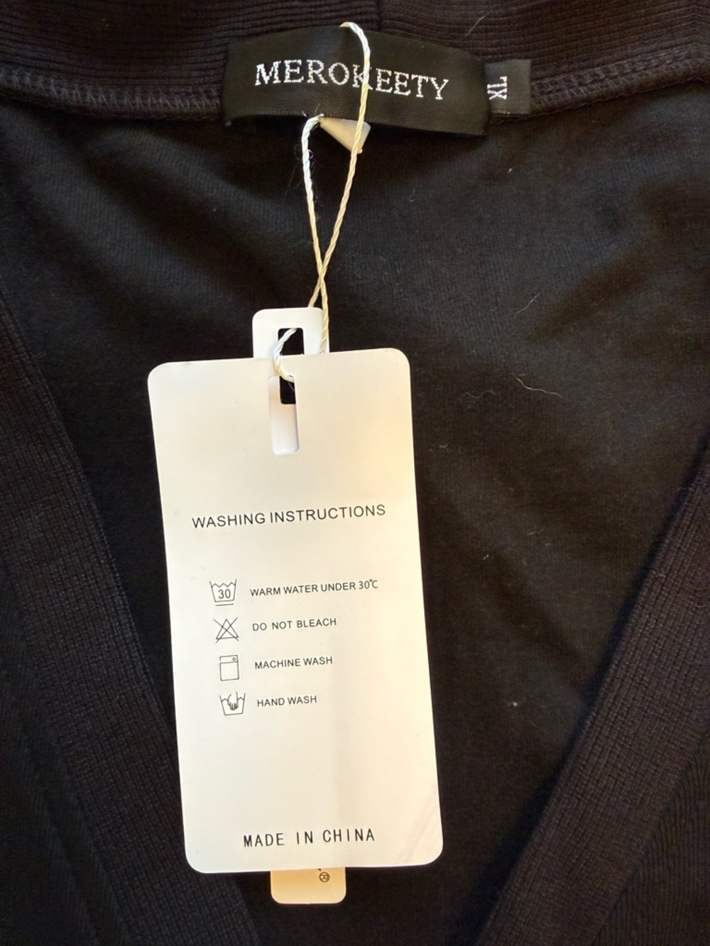 NWT Merokeety Long Snap Up Cardigan, Black - Picture 4 of 6